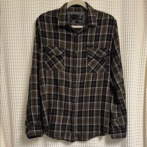 Cotton On Brown and Black Casual Button Down Shirt